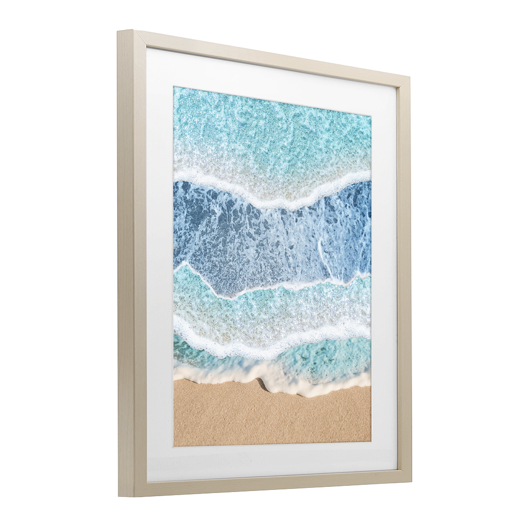 Stupell Industries Overlapping Shore Waves Birch Framed Print Under Glass, design by Jesse Keith