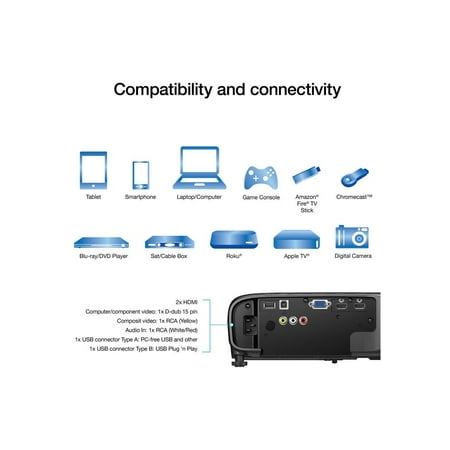 Epson - Pro EX9240 3LCD Full HD 1080p Wireless Projector with Miracast - Black
