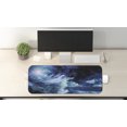 thumbnail image 2 of Space Computer Mouse Pad, Nebula Gas Cloud on Celestial Sphere Universe Themed Infinity Design Galaxy Art Print, Rectangle Non-Slip Rubber Mousepad Large, 31" x 12", Dark Blue, by Ambesonne, 2 of 2