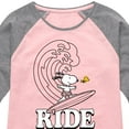 thumbnail image 3 of Peanuts - Wave Ride - Toddler And Youth Girls Raglan Graphic T-Shirt, 3 of 5