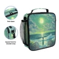 thumbnail image 2 of Square Lunch Bag 10.5*3.5*9.5 Inches Cooler Bag Lunch Bag Insulation Portable Durable Fashion Green Moon, 2 of 6