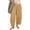 *Brown, variant on Women's Linen Blend Cropped Harem Pants,Drawstring Waist Loose Fit Casual Trousers with Pockets for Summer Yellow,Women's Plus XL