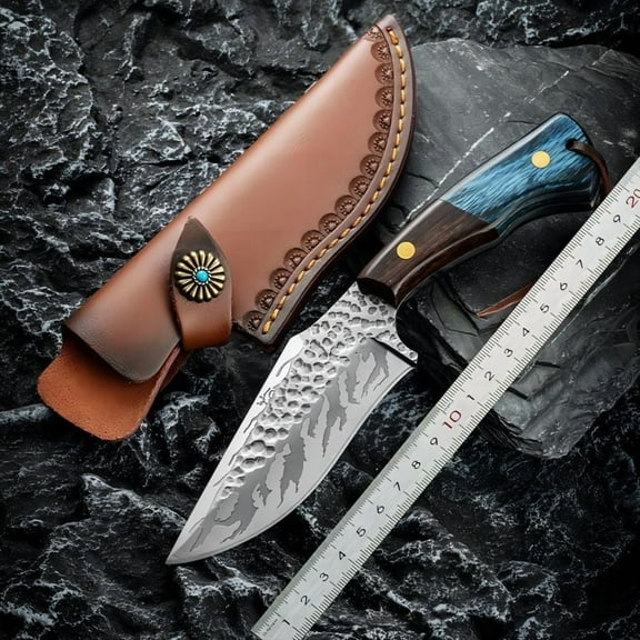 4.13" Sharp Blade-Tactical Pocket Knife for Men with Wood Handle ， Best Knives for EDC Camping Survival