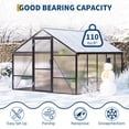 thumbnail image 6 of Amkui Aluminum Large Walk-in Greenhouse for Outdoors, Sliding Door & Ajustable Roof Vent, Polycarbonate Green Houses for Outside Garden,Backyard,Patio,Lawn, 6 of 11