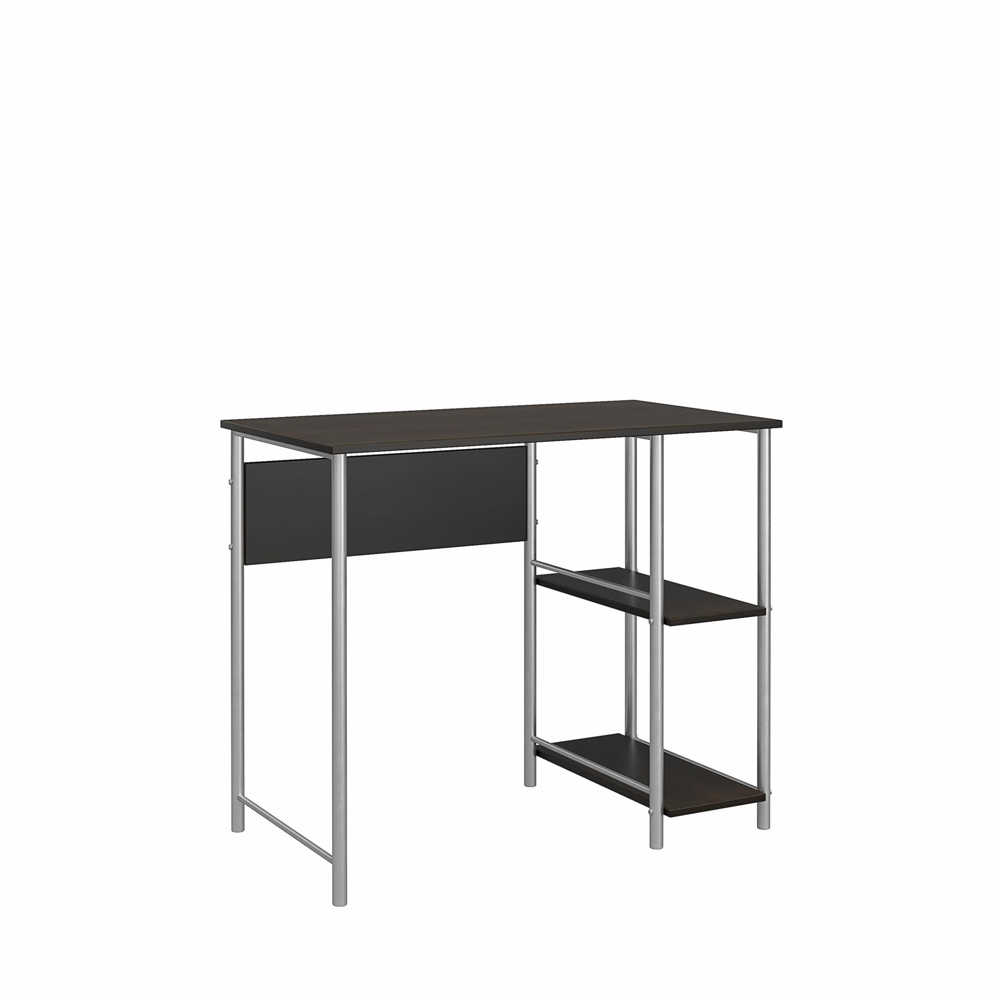 Rustic Oak Garrett Metal Office Desk with 2 Side Shelves 