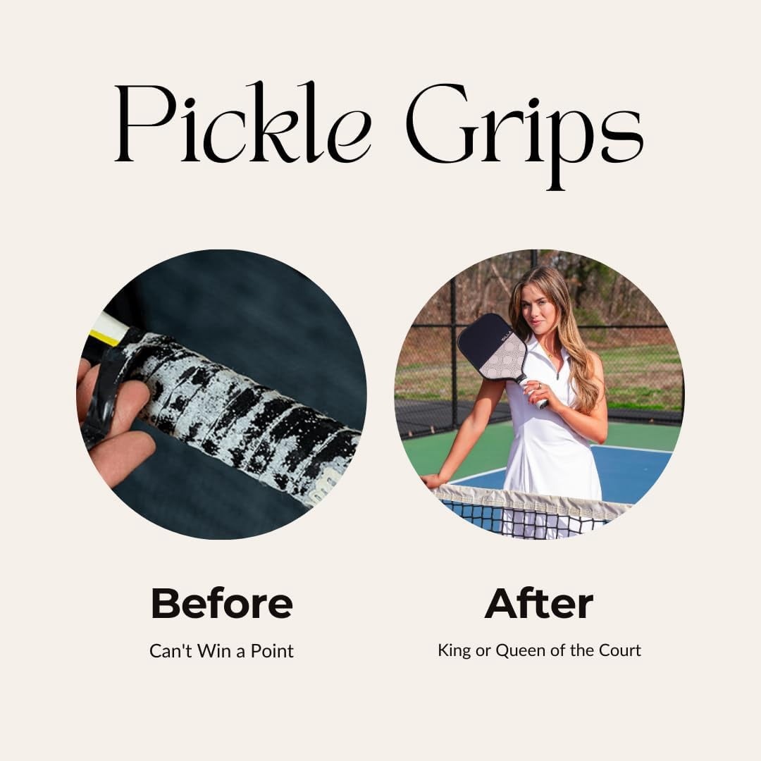 Pickle Grips Pickleball Paddle Grip Tape - Overgrip Grip Wrap for Pickleball Racket - Moisture Wicking Paddle Grip Wrap (2 Pack)