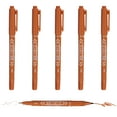 thumbnail image 1 of Uxcell Twin Tip Permanent Markers, 6 Pack Brown Fine and Ultra Fine Point Colored Makers Quick Drying Coloring Pen for Writing Drawing on Wood Plastic Metal Glass Stone, 1 of 6