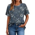 thumbnail image 5 of Hauts d'Été pour Femmes DYTTDG T-shirt Mode Floral Grande Taille Col Rond Manches Courtes Tee-Shirt Décontracté Ample Hauts pour Femmes Liquidation Moins de 10 Multicolore,TTTG, 5 of 5