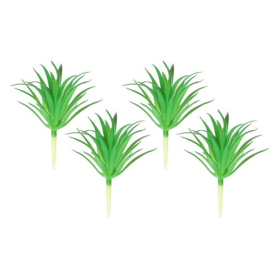 Uxcell Artificial Succulent Plants Small Fake Plants Faux Succulents Plant Unpotted Dark Green 4 Pack