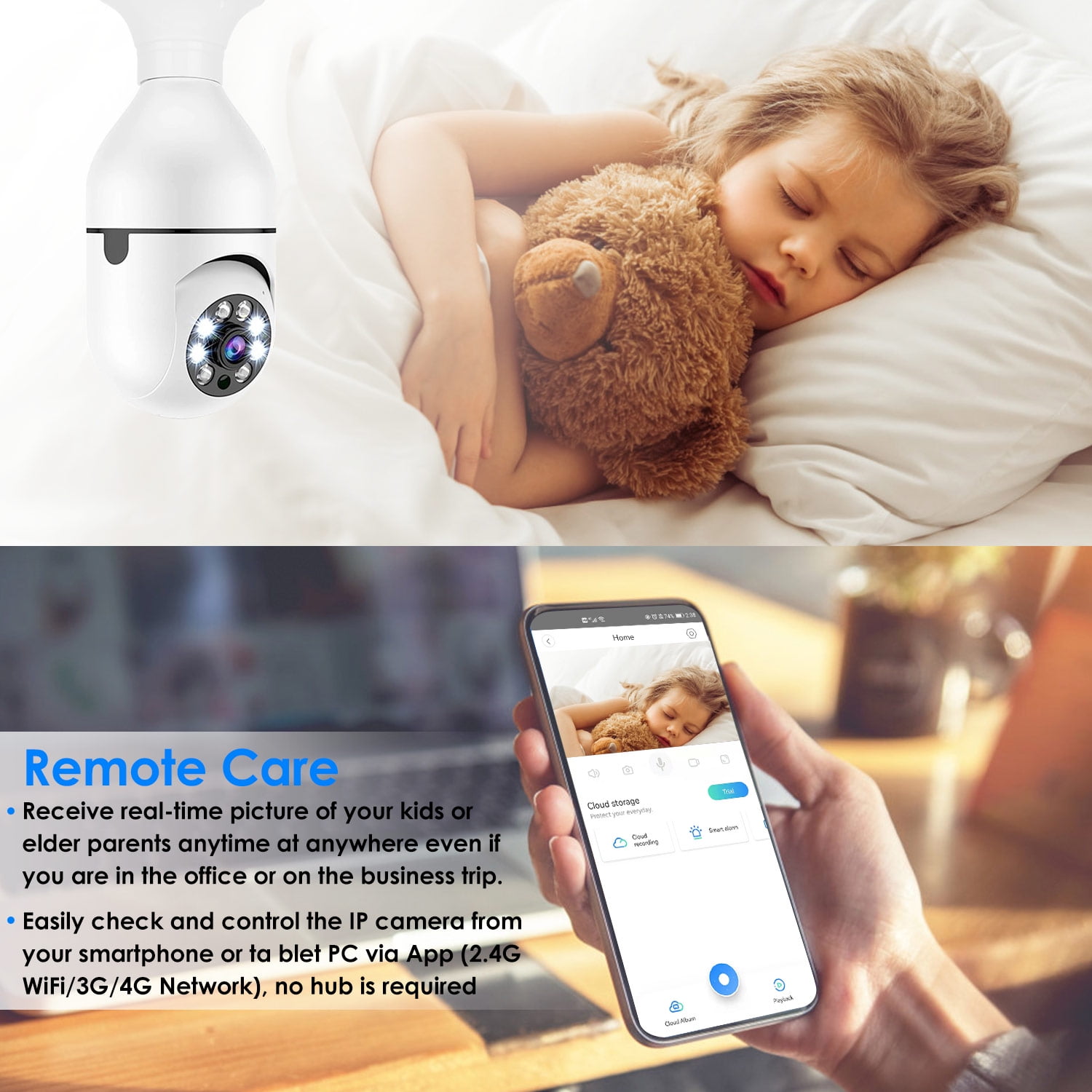 TeqHome WiFi Camera 1080P HD Outdoor Night Vision APP Control Waterproof Security Dome Camera Digital Zoom Audio Surveillance Camera