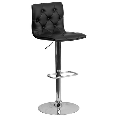 White Stools Flash Furniture Contemporary Tufted Vinyl Adjustable Height Barstool with Chrome Base, Multiple Colors ()