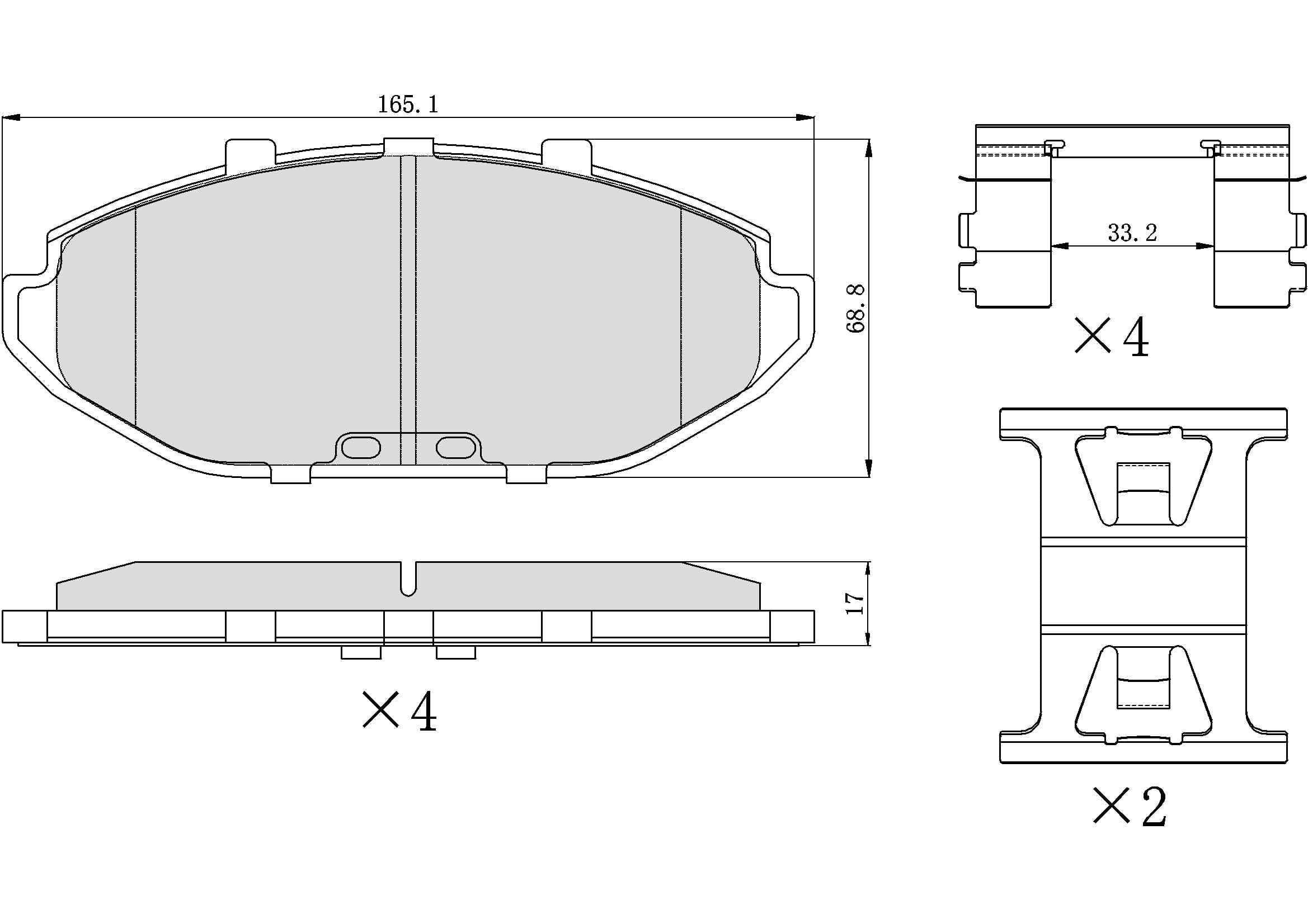 UltraHC 700 Brake Pad Set, Front HC7.0748.0.C, Ford Crown Victoria 2002-1998