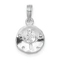 thumbnail image 4 of FJC Finejewelers 925 Sterling Silver d Polished/Textured Small Sand Dollar Charm 17 x 10 mm, 4 of 6