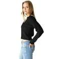 thumbnail image 2 of Ambiance Apparel Women's Juniors Crop Cardigan Sweater (Black, Small), 2 of 3