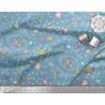 thumbnail image 2 of Soimoi Rayon Fabric Fish,Shell & Starfish Ocean Decor Fabric Printed Yard 56 Inch Wide, 2 of 3