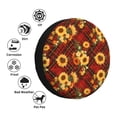 thumbnail image 4 of Goofa Red Plaid Sunflower Pattern Universal Tire Cover for Jeep, SUV, Truck, and Trailer – Waterproof, UV-Resistant,Easy to Install, Fits 14"-17" Tires-14 inch, 4 of 6