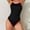 Black, variant on Womens One Piece Swimsuits Tummy Control Slimming Bathing Suits Teens Basic Athletic Training Swimwear