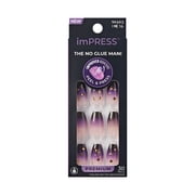 Kiss Impress Premium Press On Nails, ‘Party Night’, Purple, Medium Coffin, 30 Count