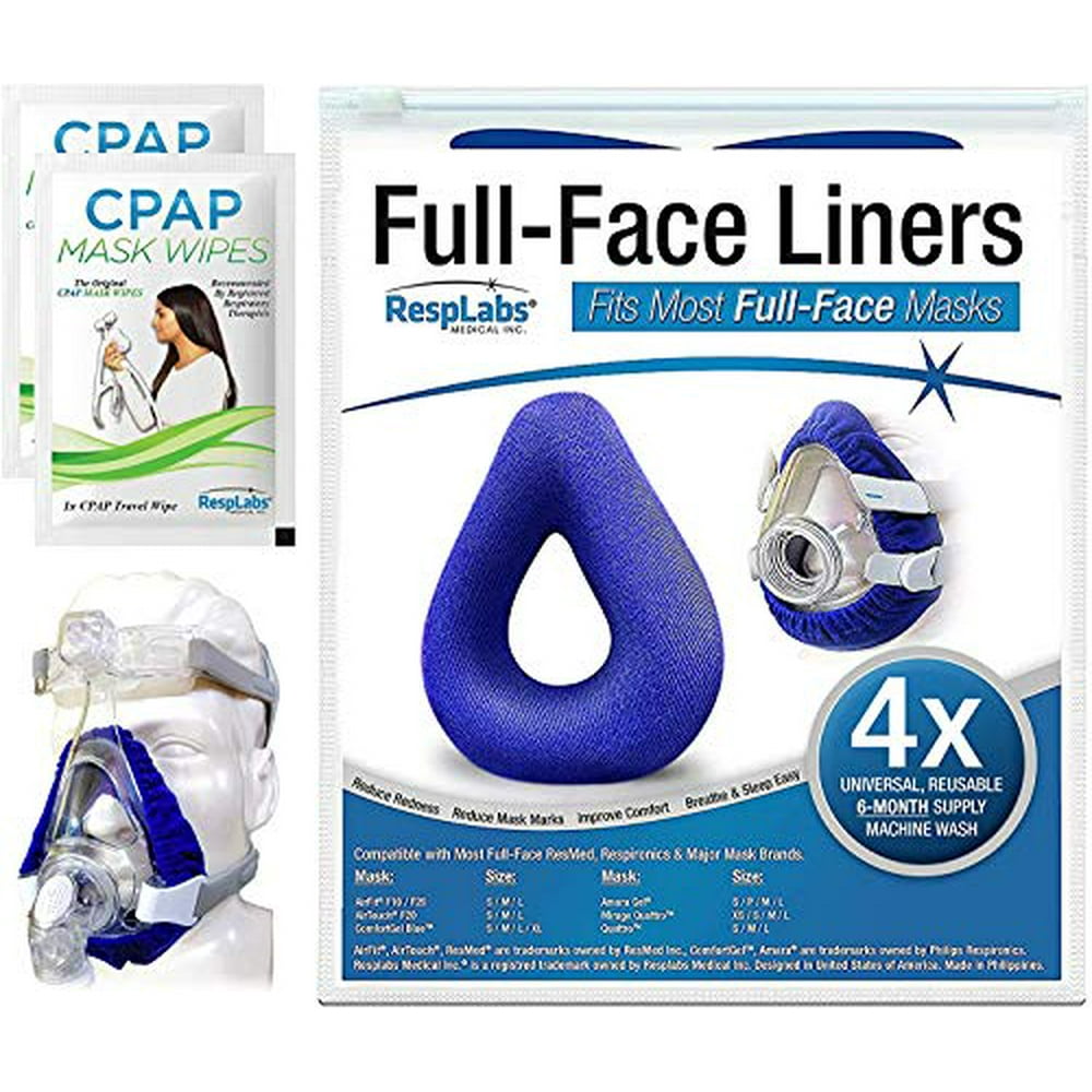 RespLabs Full Face CPAP Mask Liners, Reusable & Universal Soft Fleece