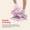 thumbnail image 5 of Sunny Health & Fitness Total Body Pink Mini Stepper, Compact Home Workout Equipment for Legs & Glutes, Low-Impact Cardio Machine with Digital Monitor, Quiet Hydraulic Resistance - P2000, 5 of 7