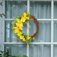 thumbnail image 5 of Easter Decorations Kokovifyves Spring Withered Branches Wreath, Door Hanging Small Yellow Flowers, Outdoor Courtyard Rattan Ring, 5 of 9