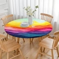 thumbnail image 3 of Colorful Tie Dye Mountain Pattern Round Fitted Tablecloth with Elastic Edge,Dining Table Cover Waterproof,Outdoor Round Tablecloth for Camping,Dining,Indoor and Outdoor, 3 of 7