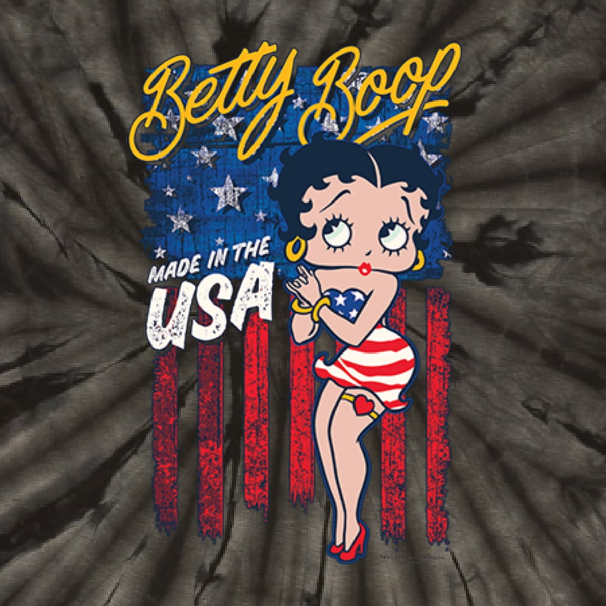 Wild Bobby Betty Boop Made in the USA Betty Boop Tie-Dye T-Shirt