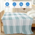thumbnail image 4 of Aqua Plaid Cooling Blanket,Lightweight Breathable Summer Throw Blanket with Double Sided Cold Effect,Spring Summer Farmhouse Buffalo Checkered Picnic Blankets Bed Sheet for Hot Sleepers 40"x60", 4 of 8