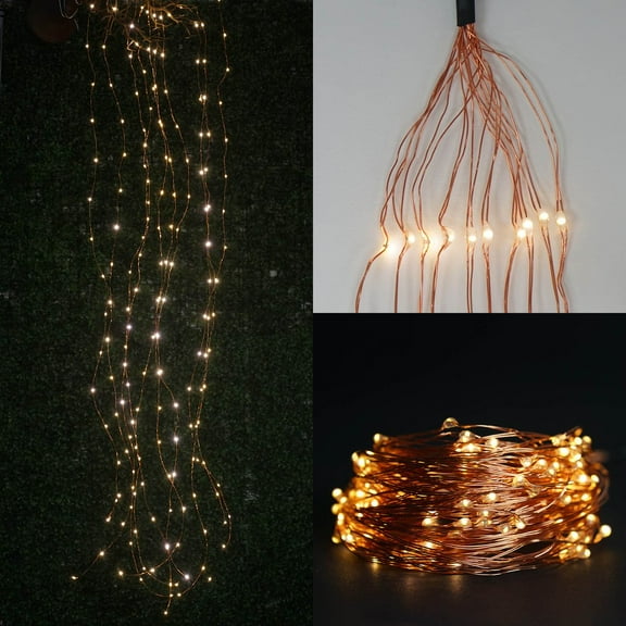 BalsaCircle 200 LED Clear Fairy Fibre Optics String Lights Battery Operated Garland Wedding Backdrop