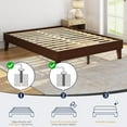 thumbnail image 4 of Solid Wood Platform Bed Frame with Wooden Slats Support 7.3-Inch Underbed Storage Noise-Free Design Easy Assembly Natural Wood Finish, 4 of 8