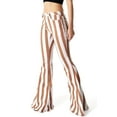 thumbnail image 2 of Saints & Hearts Womens Juniors High Rise Stripe Flares (Large, Rust), 2 of 3