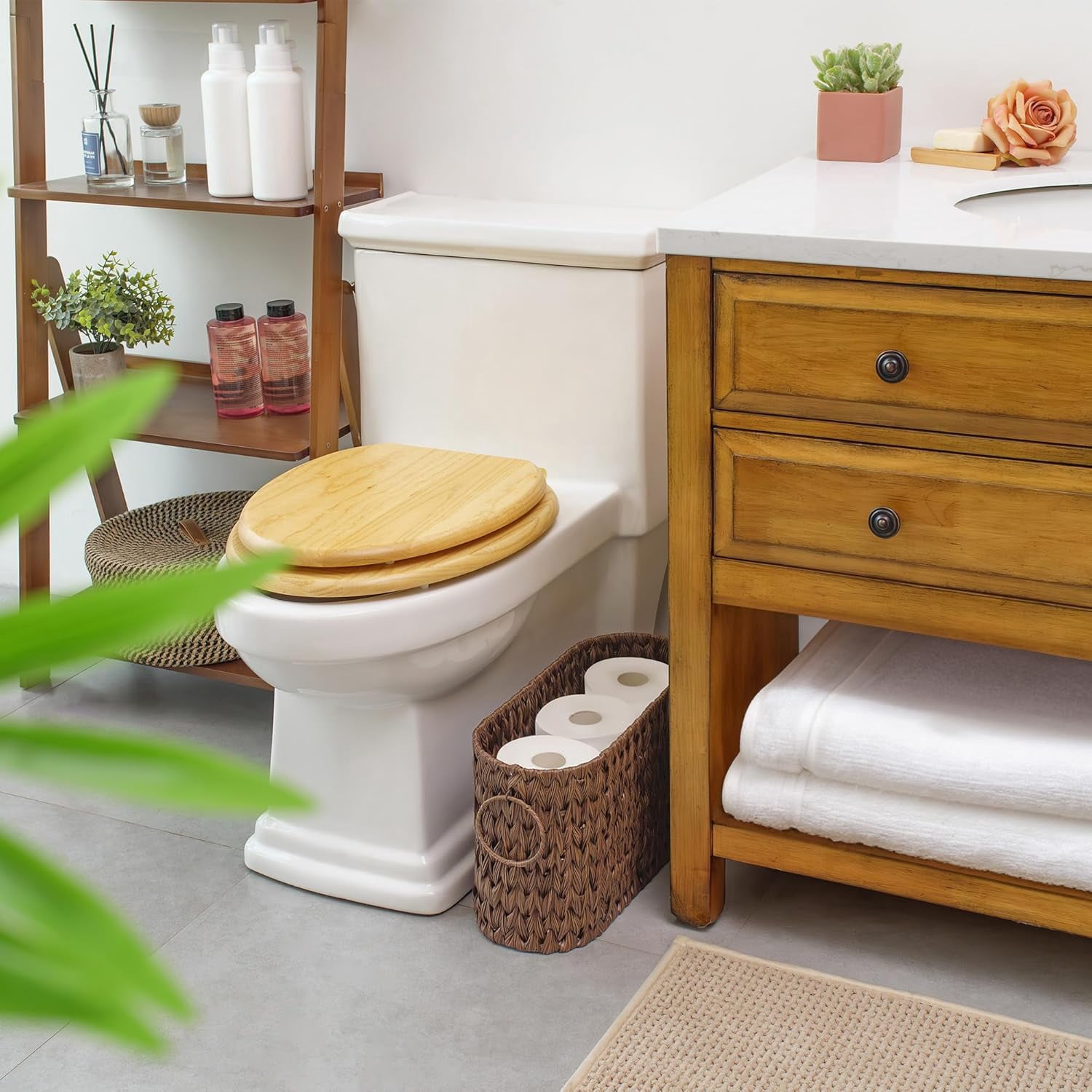 Toilet Paper Storage, Toilet Paper Basket for Bathroom, Toilet Paper Organizer for 6 Mega Rolls, Toilet Paper Holder Free Standing, Wicker Basket for Bathroom Storage