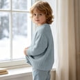 thumbnail image 4 of Kid Knit Sweater Crewneck Long Sleeve Pullover Sweater Girl Boy Fall Winter Warm Clothes Soild Color Warm Pullover 3Months-5Years, 4 of 9