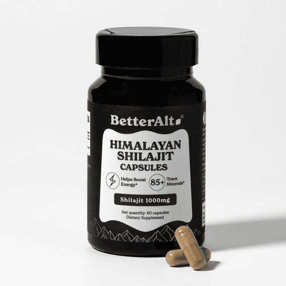 BetterAlt Himalayan Shilajit Capsules – Natural Energy Pills for Stamina & Vitality – 60ct