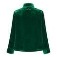 thumbnail image 5 of JSKUMAR Women's Velvet Cowl Neck Tops Casual Long Sleeve Dressy Shirts Vintage Elegant Tunic Blouses Holiday Party Outfit (Green,XL), 5 of 7