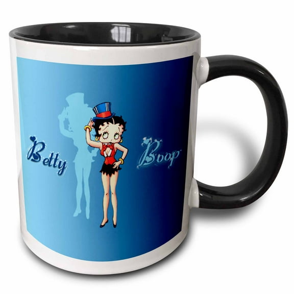 3drose, Betty Boop, 15oz Two-tone Black Mug