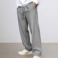 thumbnail image 2 of IWRICH Men's Wide Leg Sweatpants Baggy Drawstring High Waisted Joggers Lounge Sweat Pants with Pockets Grey XXL, 2 of 4