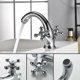thumbnail image 3 of Grifo elegante para lavabo de baño, válvula mezcladora de agua fría y caliente para el área del lavabo del baño de la cocina, la superficie de latón pulido garantiza durabilidad y estilo, 3 of 5