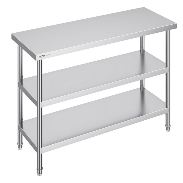 VEVOR Stainless Steel Food Prep Table Commercial Kitchen Work Table 18"x48"