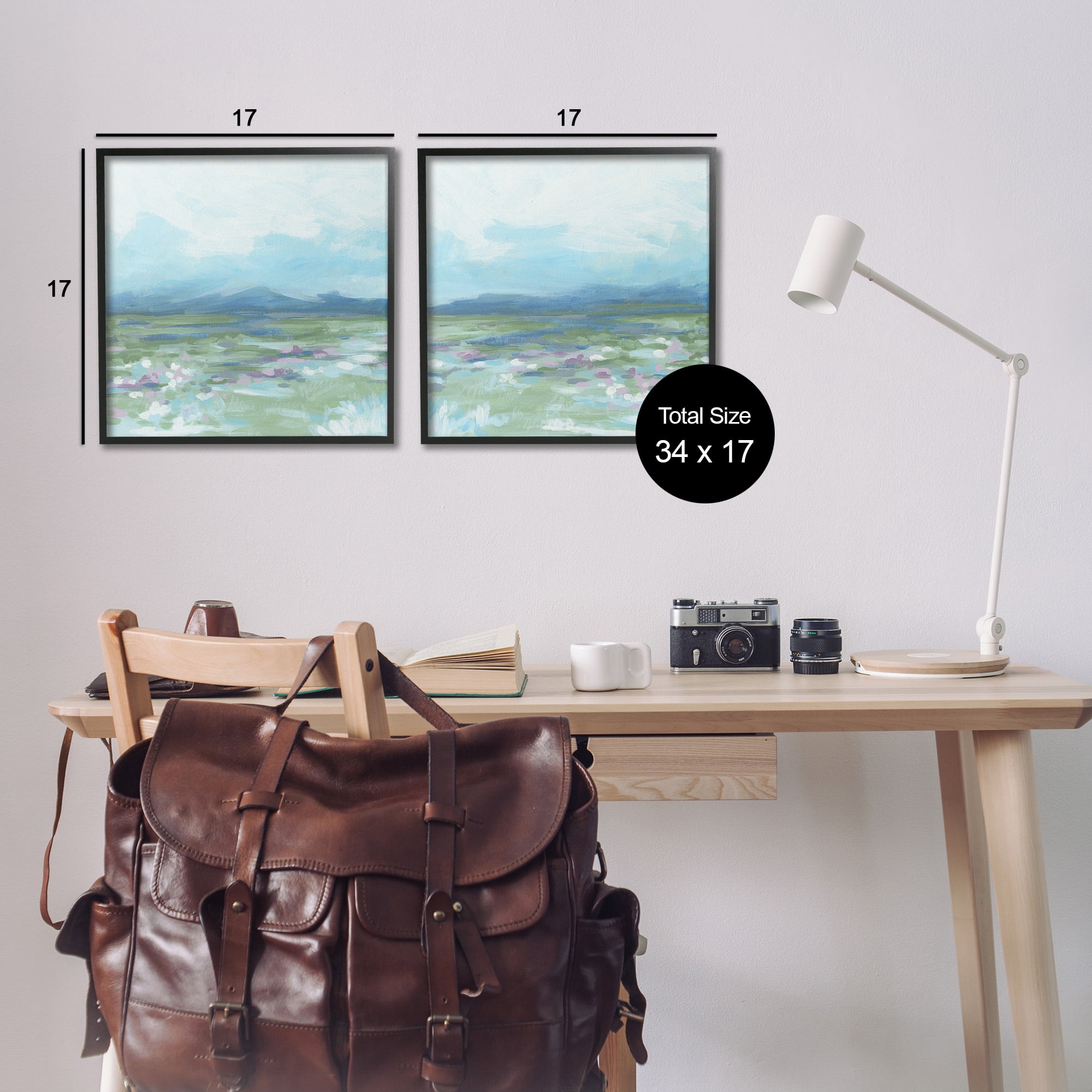 Stupell Industries Stormy Mountain Landscape Landscape Painting Black Framed Art Print Wall Art, 17 x 17, Set of 2