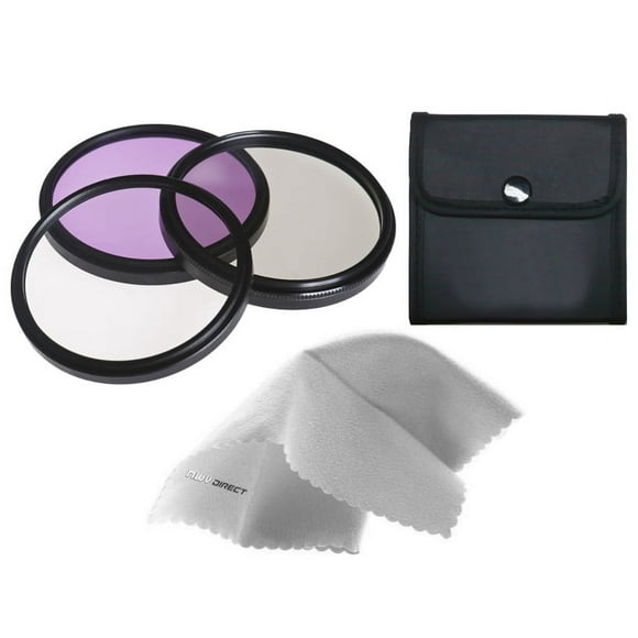 Fujifilm Finepix S5800 High Grade Multi-Coated, Multi-Threaded, 3 Piece Lens Filter Kit (46mm) + Nwv Direct Microfiber Cleaning Cloth.