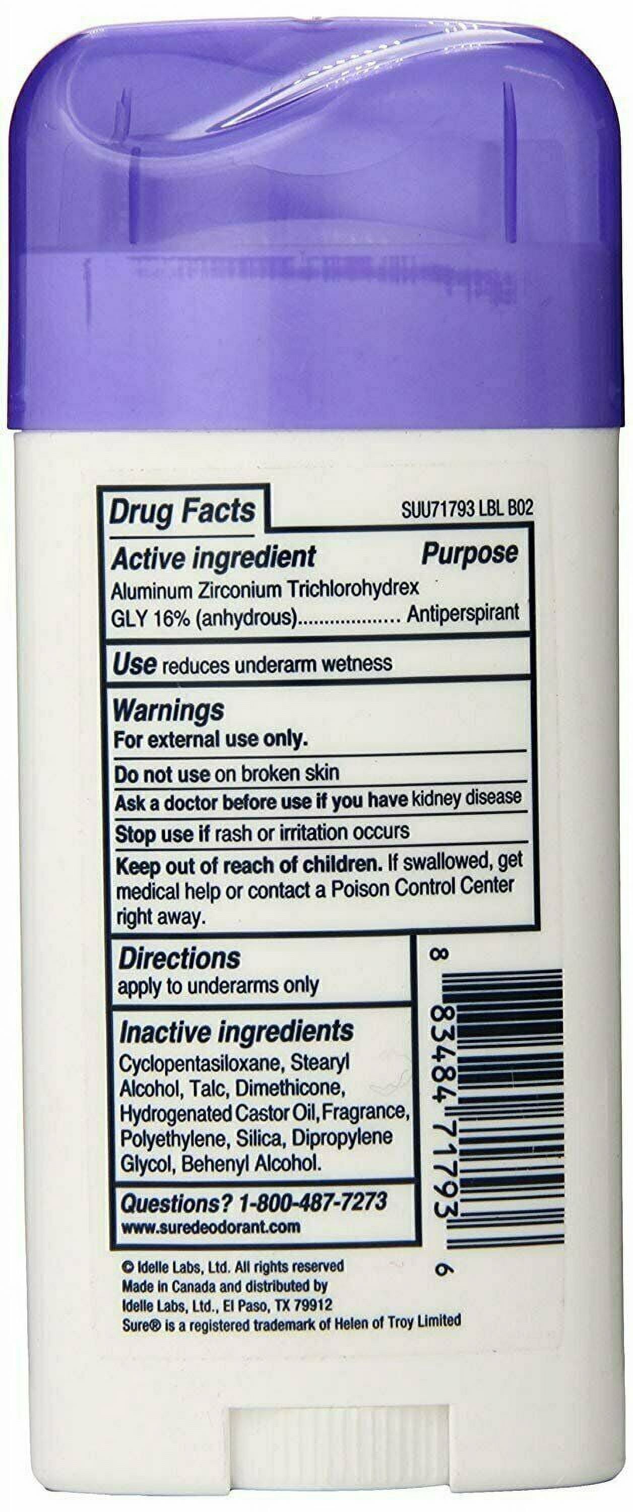 Sure Original Solid Antiperspirant Deodorant, Regular, 2.7 oz, 6 Pack