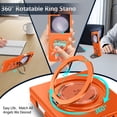 thumbnail image 4 of Dteck for Samsung Galaxy Z Flip 6 Case with 360° Rotatable Magnetic Ring Stand, Compatible with Mag-safe, Slim Thin Matte PC Shockproof Protective Phone Case for Women Men,Orange, 4 of 11