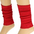 thumbnail image 6 of Cotton Leg Warmers for Women Red 1 Pair Knitted Retro, 6 of 8