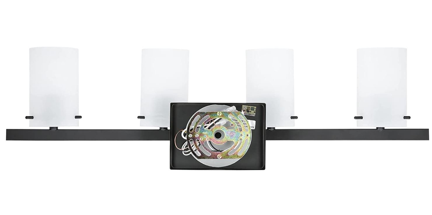Luminance Boca Vanity Light Wall Sconce | Modern Black Bathroom Decor Fixture for Over Sink and Above Mirror Damp Rated, 4-Light F2534-31