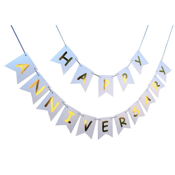 RENACLIPY Happy Anniversary Party Banner Garland with Multicolor Paper Letters for Birthday and Event Decorations