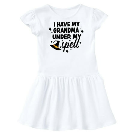 

Inktastic I Have My Grandma Under My Spell with Cute Witch Hat Gift Toddler Girl Dress