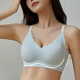 thumbnail image 4 of successthop Womens Bras Scalloped No Underwire Push up Bralette Padded Triangle Adjustable Strap Bustier Full Coverage Crop Cami Top Comfy Lingerie Blue XL, 4 of 4