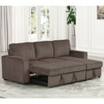 thumbnail image 3 of Furniture of America Liven Right Hand Facing Corduroy Indoor Pull-out Sleeper Sectional, Brown, 3 of 5