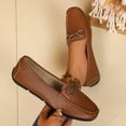 thumbnail image 6 of Brown Women'S Casual Loafers Shallow Opening Breathable Flat Soft Sole One Foot Shoes For Daily Comfort, 6 of 9